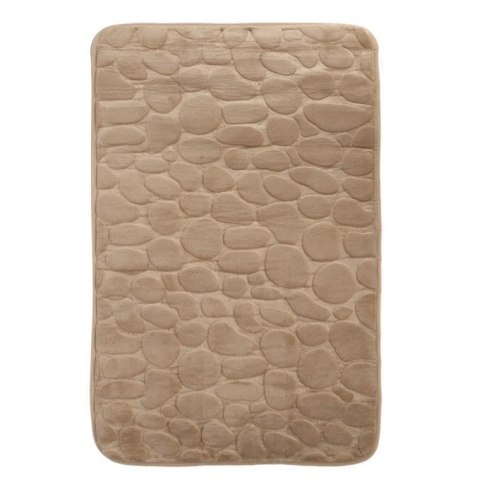Beżowy Dywanik Łazienkowy z Mikrofibry Antypoślizgowy 45x70 cm
