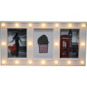 Biała Ramka Dekoracyjna z Podświetleniem LED 40x20cm