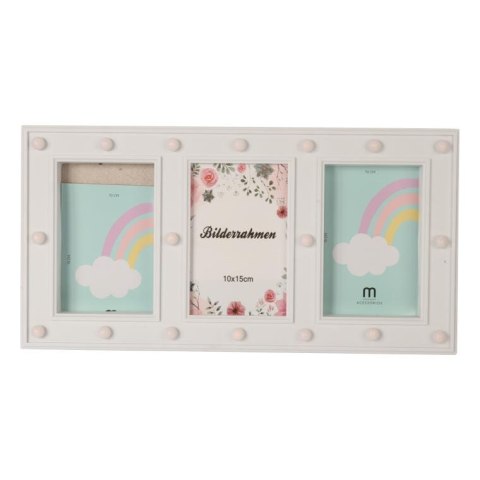 Biała Ramka Dekoracyjna z Podświetleniem LED 40x20cm