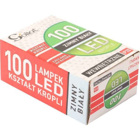 Biały Girlanda LED na baterie, 100 Lamp Choinkowych w kształcie Łezek, Energooszczędne