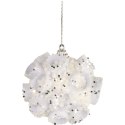 Bombka Styropianowa w Kolorze Białym ze Srebrnym Brokatem, 8 cm