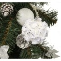 Bombka Styropianowa w Kolorze Białym ze Srebrnym Brokatem, 8 cm