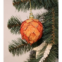 Bombka choinkowa z brokatowym materiałem w kolorze pomarańczowym, 8 cm