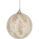 Bombka styropianowa biało-złota z brokatem