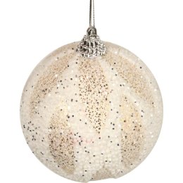 Bombka styropianowa biało-złota z brokatem