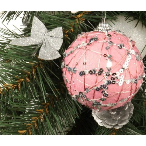 Bombka styropianowa różowa z brokatem