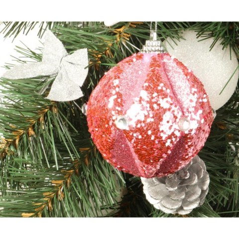 Bombka styropianowa różowa z brokatem
