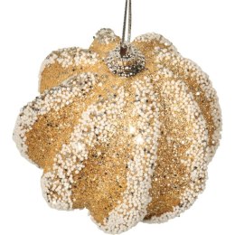 Bombka styropianowa złota z brokatem