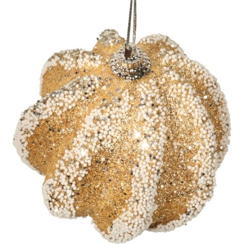 Bombka styropianowa złota z brokatem