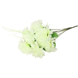 Bukiet 10 chryzantem w kolorze białym z trawką