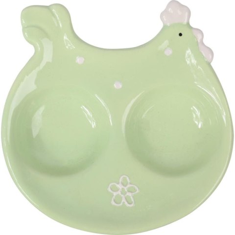 Ceramiczna Podstawka na Sól i Pieprz w Kształcie Kurki - Wielkanocna Dekoracja Stołu, Kolor Seledynowy