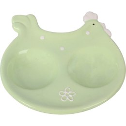 Ceramiczna Podstawka na Sól i Pieprz w Kształcie Kurki - Wielkanocna Dekoracja Stołu, Kolor Seledynowy