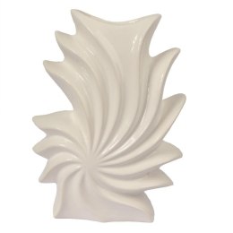 Ceramiczny biały wazon w kształcie muszli 24x19x10 cm