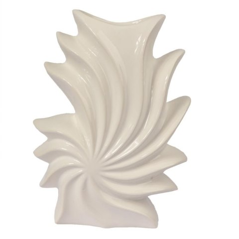 Ceramiczny biały wazon w kształcie muszli 24x19x10 cm