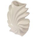 Ceramiczny biały wazon w kształcie muszli 24x19x10 cm