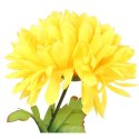 Chryzantema Sztuczna Pojedyncza Żółta - Dekoracja Cmentarna Wysokiej Jakości