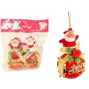 Czerwone Zawieszki Świąteczne - Mikołaje na Bębenkach (Komplet 2 sztuk)
