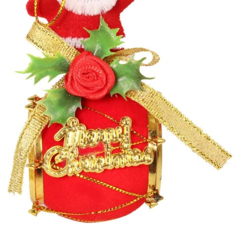 Czerwone Zawieszki Świąteczne - Mikołaje na Bębenkach (Komplet 2 sztuk)