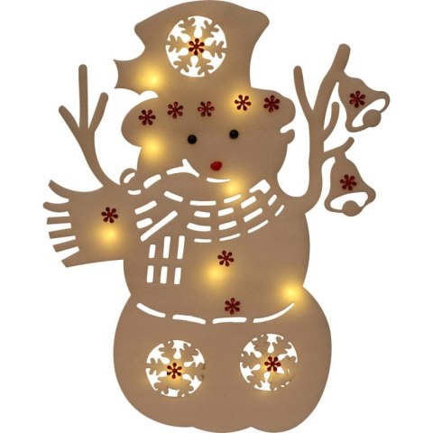 Dekoracja świetlna - Bałwanek z Pianki z 10 LED, Kolor Biały, Zasilanie Bateryjne