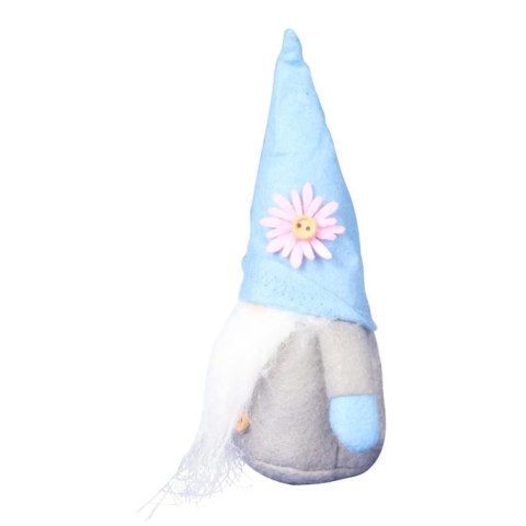 Dekoracyjny Skrzat Wielkanocny z Brodą i Niebieską Czapką 15 cm