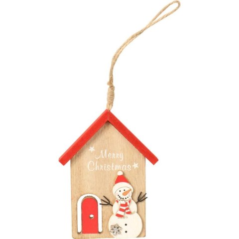 Domek z bałwankiem - Zawieszka drewniana