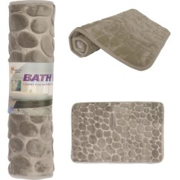 Dywanik Łazienkowy z Mikrofibry z Antypoślizgową Powłoką - Szary, 45x70 cm