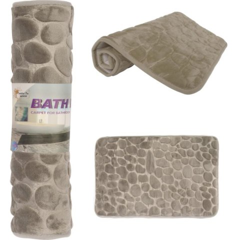 Dywanik Łazienkowy z Mikrofibry z Antypoślizgową Powłoką - Szary, 45x70 cm