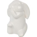 Figurka Dekoracyjna Świąteczny Zając z Białej Ceramiki 9.5x7 cm