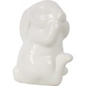 Figurka Dekoracyjna Świąteczny Zając z Białej Ceramiki 9.5x7 cm