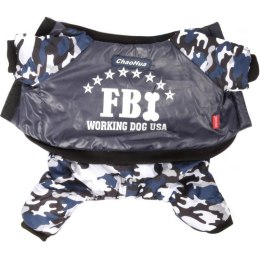 Kombinezon CiepłoChron L dla Średnich Psów - Wodoodporny i Wiatroszczelny w Kolorze Moro Grafitowo-Szarym