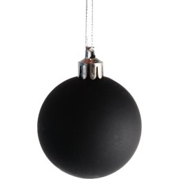 Komplet 12 Czarnych Bombek Plastikowych w Tubie - Mat i Połysk 7cm