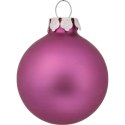 Komplet 12 Fioletowych Bombek Szklanych Mix: Matowe i Błyszczące, Średnica 6 cm