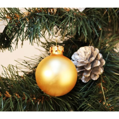 Komplet 12 bombek szklanych mix w kolorze złotym