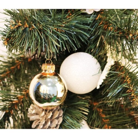 Komplet 12 bombek szklanych mix w kolorze złotym