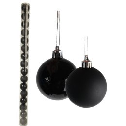 Komplet 16 Czarnych Bombek Plastikowych - Mix Mat i Połysk - w Tubie, 6 cm