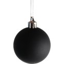 Komplet 16 Czarnych Bombek Plastikowych - Mix Mat i Połysk - w Tubie, 6 cm