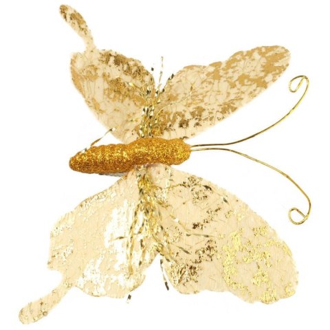Komplet 2 motyli na klamerkach w kolorze złotym