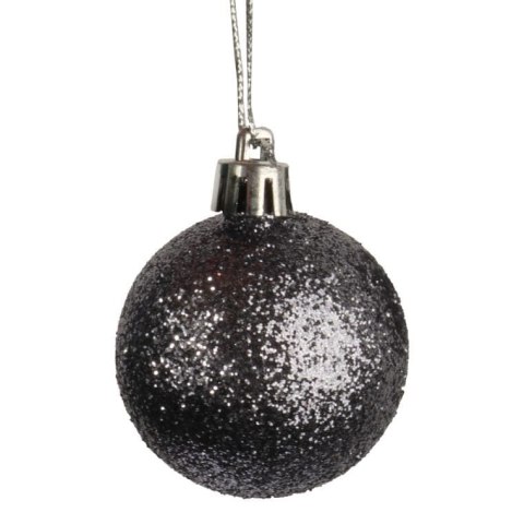 Komplet 30 bombek plastikowych w grafitowo-białym kolorze