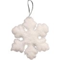 Komplet 6 Białych Styropianowych Śnieżynek - Zawieszki o Wysokości 6 cm