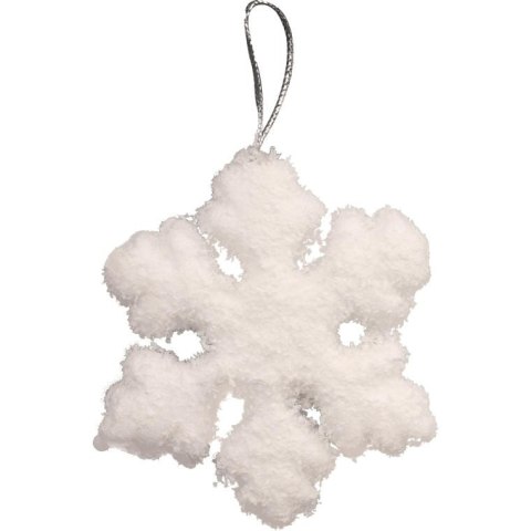 Komplet 6 Białych Styropianowych Śnieżynek - Zawieszki o Wysokości 6 cm