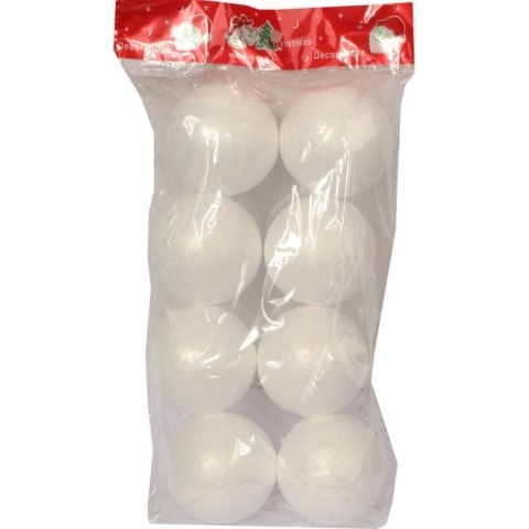Komplet 8 Białych Bombek Styropianowych o Średnicy 5.5 cm