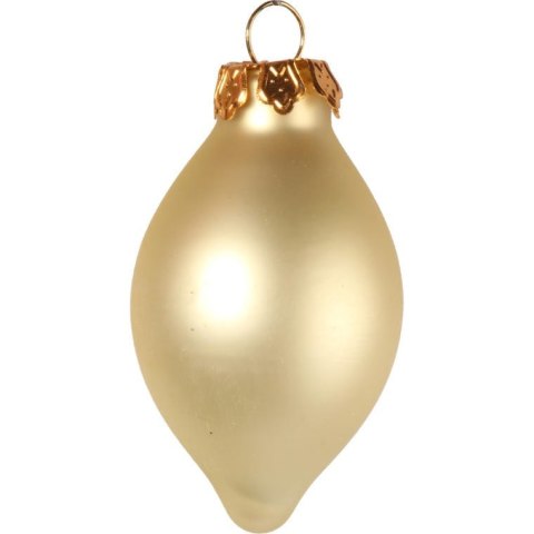 Komplet 8 bombek szklanych podłużnych w kolorze złotym