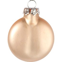 Komplet 8 płaskich, szklanych bombek w kolorze różowym