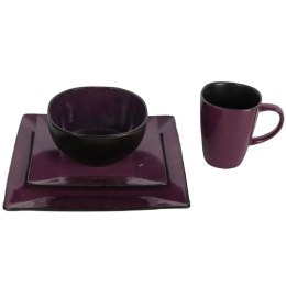 Komplet Ceramicznej Zastawy Stołowej w Odcieniu Fioletu