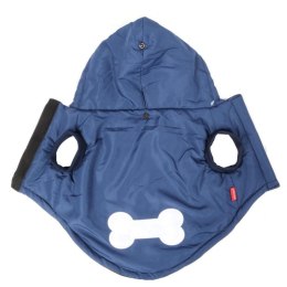 Kurtka Zimowa dla Psów Średnich Rozmiar XL Niebiesko-Czarna Wodoodporna z Kapturem