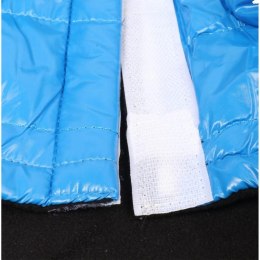 Kurtka Zimowa dla Średnich Psów L z Polarowym Ociepleniem i Kieszenią, Czarno-Niebieska, Wodoodporna