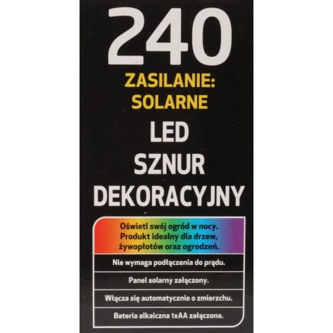 LAMPKI CHOINKOWE 240 LED SOLARY ZIMNY BIAŁY