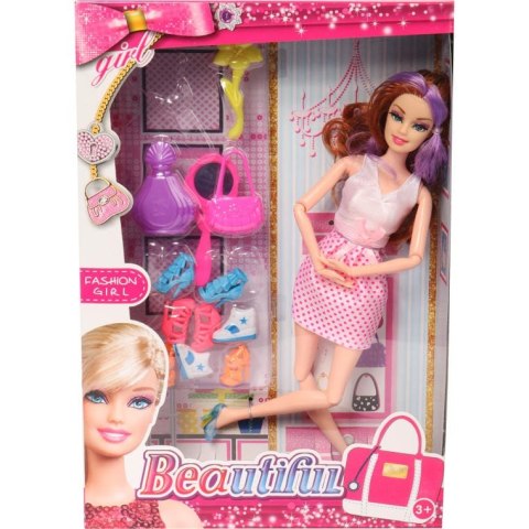 Lalka Modnisia z Akcesoriami: Torebka, Buty i Lusterko - Prezent dla Dziewczynki
