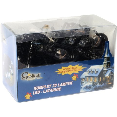 Lampki Choinkowe Latarnie LED 20 Sztuk na Zewnątrz, Białe, Zasilane Sieciowo