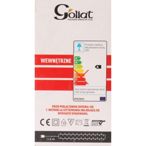 Lampki Choinkowe Sieciowe 100 LED Ring, Kolor Zimny Biały, Długość 4,95 m, Użycie Wewnętrzne IP20